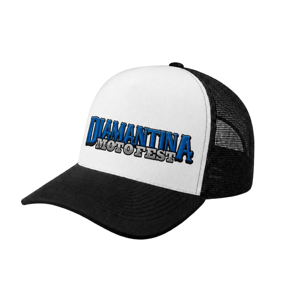 Boné trucker Diamantina Motofest 2026 com a arte oficial do festival